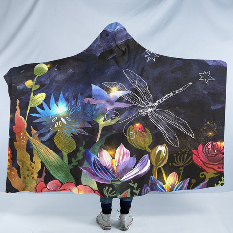 Image of Night Dragonfly SW2052 Hooded Blanket
