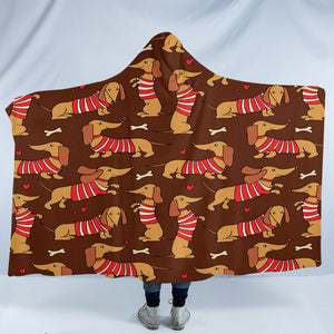 Cute Dachshund SW2527 Hooded Blanket