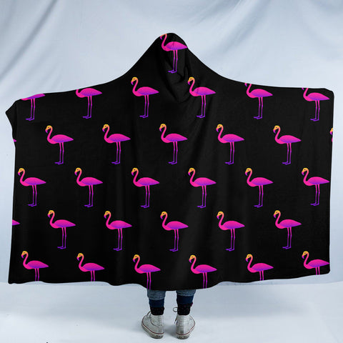 Image of Flamingo Pattern SW1751 Hooded Blanket