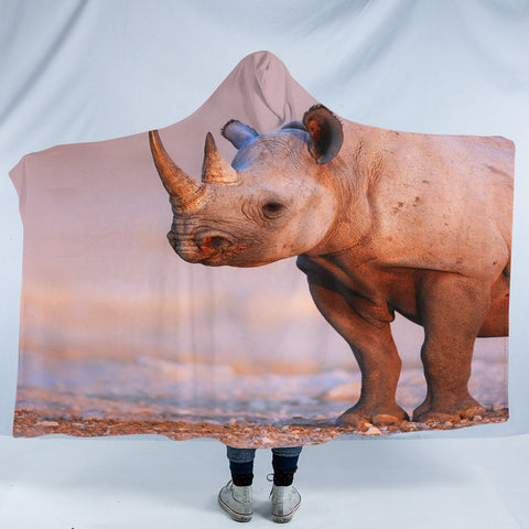 Image of 3D Rhino SW1634 Hooded Blanket