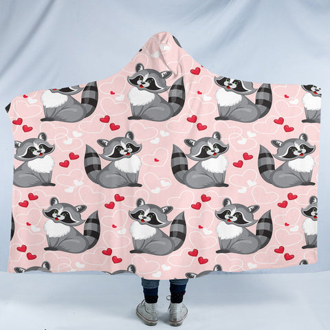 Image of Racoon Love SW1674 Hooded Blanket