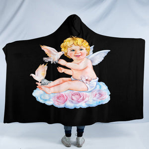 Cherub & Pigeons SW1742 Hooded Blanket