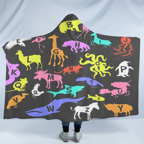Image of Animal Shapes SW1825 Hooded Blanket