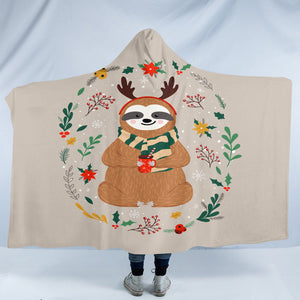 Christmas Sloth SW2237 Hooded Blanket