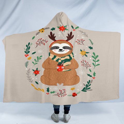 Image of Christmas Sloth SW2237 Hooded Blanket