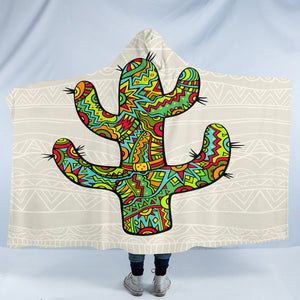 Stylized Cactus SW1890 Hooded Blanket