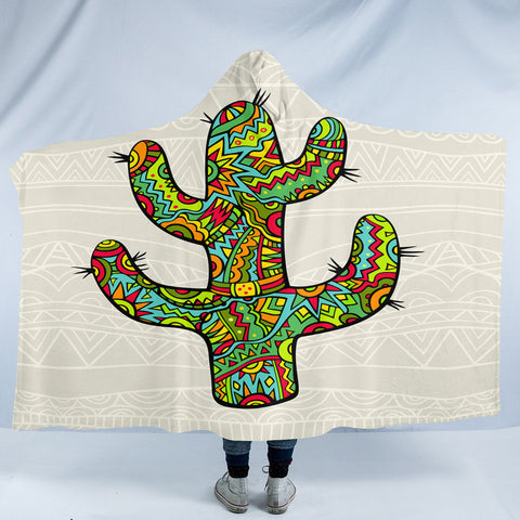 Image of Stylized Cactus SW1890 Hooded Blanket