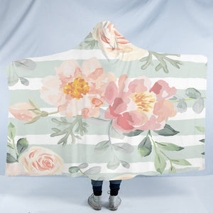 Watercolored Flower SW2409 Hooded Blanket