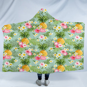Pineapple & Flower SW2316 Hooded Blanket