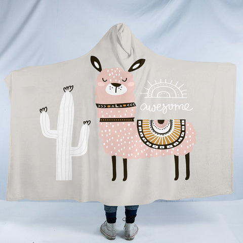 Image of Awesome Llama SW1904 Hooded Blanket