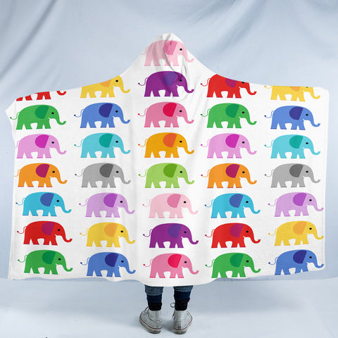 Image of Elephant Stickers SW2061 Hooded Blanket