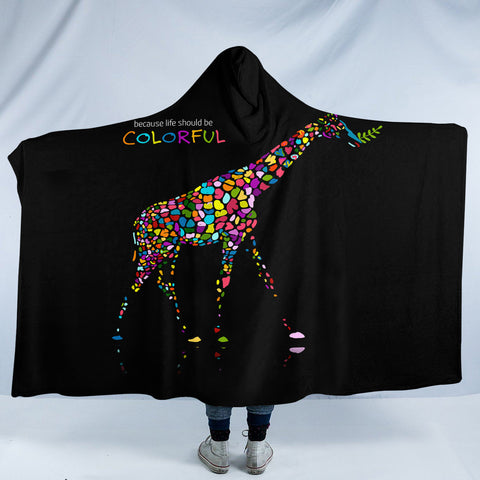 Image of Colorful Giraffe SW2189 Hooded Blanket