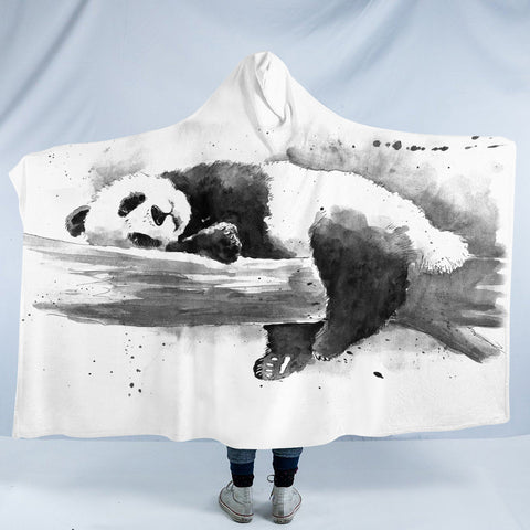 Image of Snoozing Panda SW2407 Hooded Blanket