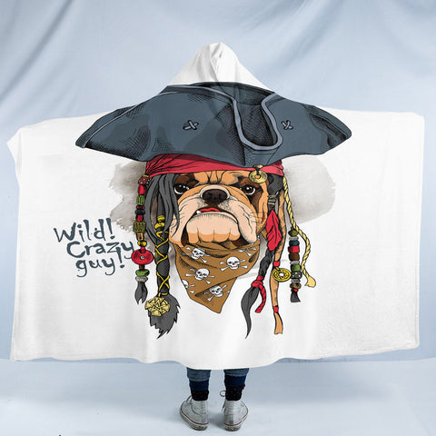 Image of Pug The Pirate SW2505 Hooded Blanket