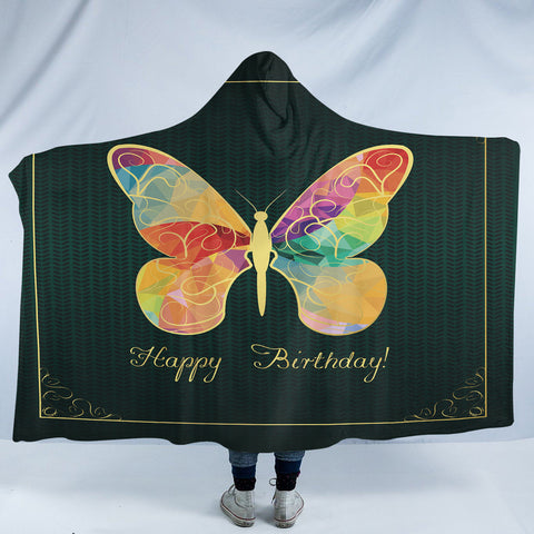Image of HBD Butterfly Card SW2057 Hooded Blanket