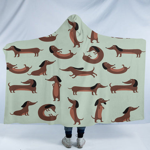 Image of Cartoon Dachshund SW1850 Hooded Blanket