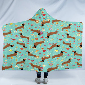 Dachshund Patterns SW2489 Hooded Blanket
