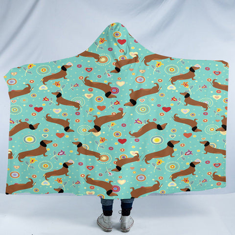 Image of Dachshund Patterns SW2489 Hooded Blanket