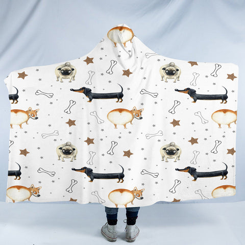 Image of Bones & Puppies SW1644 Hooded Blanket