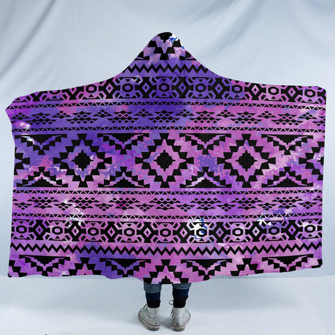 Image of Purplish Line Decoration SW1902 Hooded Blanket