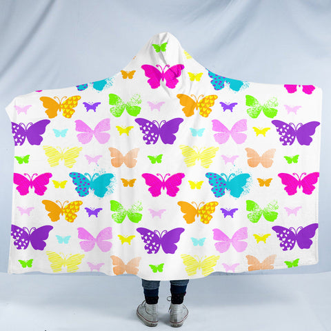 Image of Butterfly Pattern SW2494 Hooded Blanket