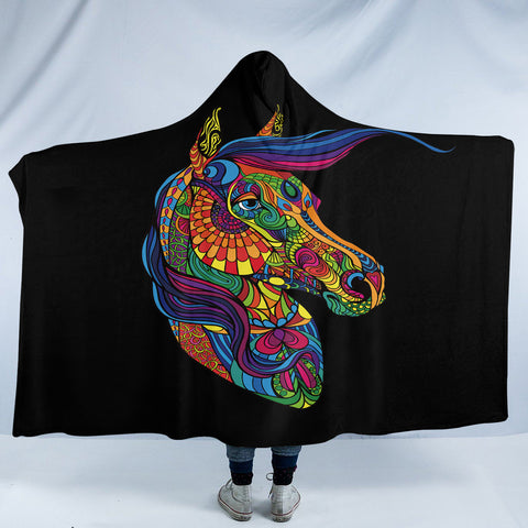 Image of Stylized Horse SW2066 Hooded Blanket