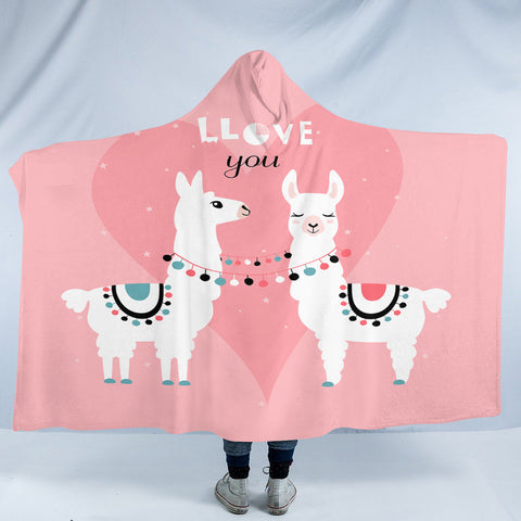 Image of Llama Llove SW1666 Hooded Blanket