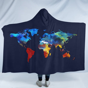 World Map SW1907 Hooded Blanket