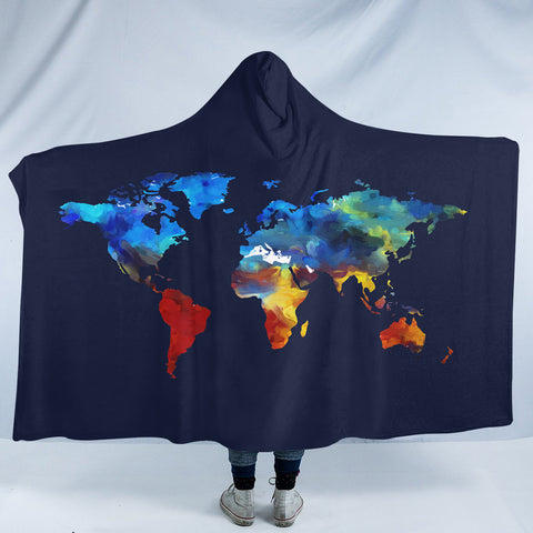 Image of World Map SW1907 Hooded Blanket