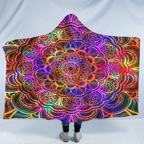 Image of Colorful Mandala SW2193 Hooded Blanket