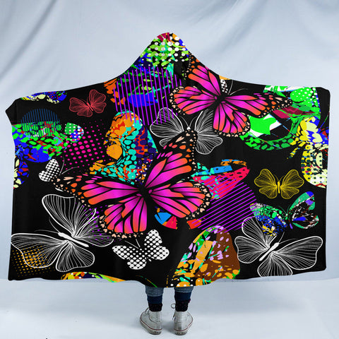 Image of Hectic Butterflies SW2228 Hooded Blanket