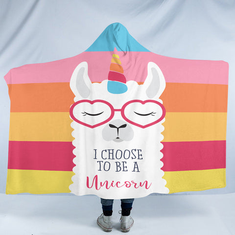 Image of Unicorn Llama SW1658 Hooded Blanket