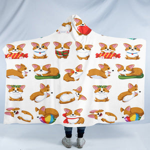 Cute Corgi SW2169 Hooded Blanket