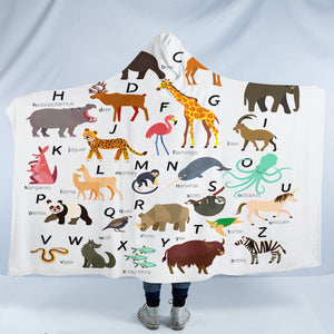 Animal Alphabet SW1713 Hooded Blanket