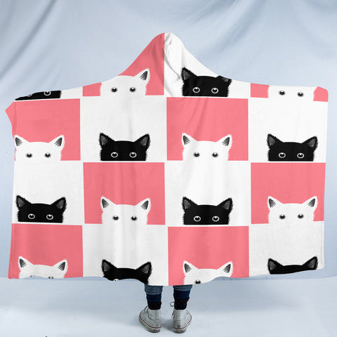 Image of Cat Blocks SW1653 Hooded Blanket