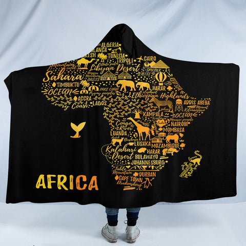 Image of African Map SW1761 Hooded Blanket