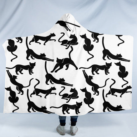 Image of Cat Stances SW1651 Hooded Blanket