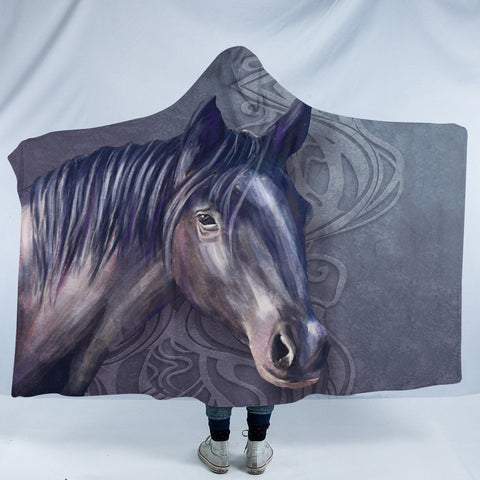 Image of Horse Gray SW2190 Hooded Blanket
