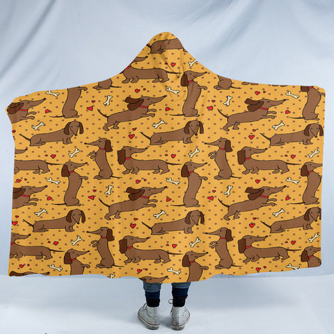 Image of Dachshund Pattern SW2526 Hooded Blanket