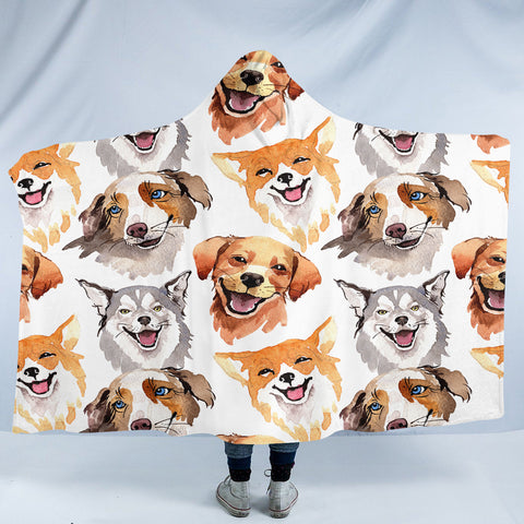 Image of Dog Laughter SW1655 Hooded Blanket