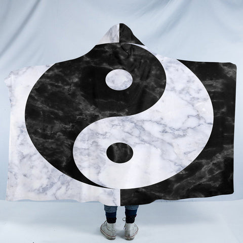 Image of Yin Yang Marble SW2467 Hooded Blanket