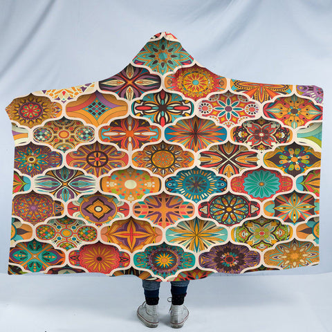 Image of Mixed Tiles SW1906 Hooded Blanket