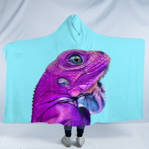 Image of 3D Purple Chameleon SW2418 Hooded Blanket