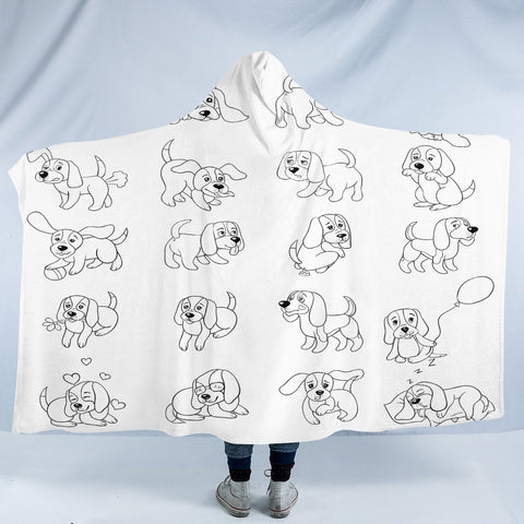 Image of Puppies SW2006 Hooded Blanket