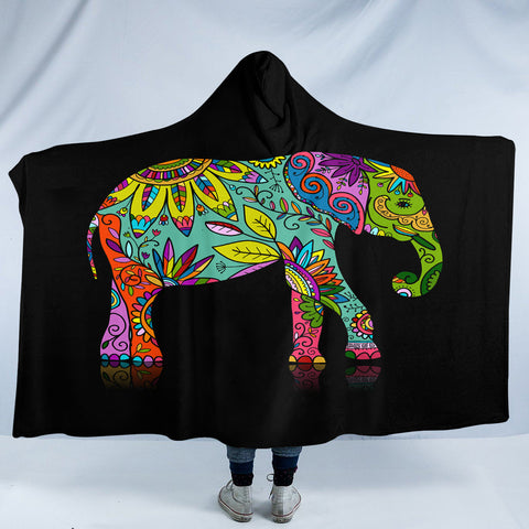 Image of Stylized Elephant SW2014 Hooded Blanket