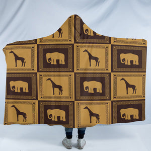 Giraffe & Elephant Boxes SW2053 Hooded Blanket