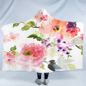 Beautiful Flower SW2410 Hooded Blanket