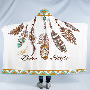 Boho Feathers SW1649 Hooded Blanket