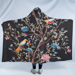 Birds & Flowers SW2325 Hooded Blanket