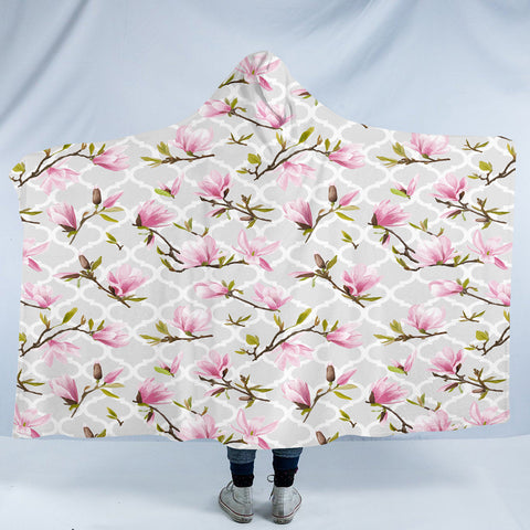 Image of Flower Wallpaper SW2062 Hooded Blanket
